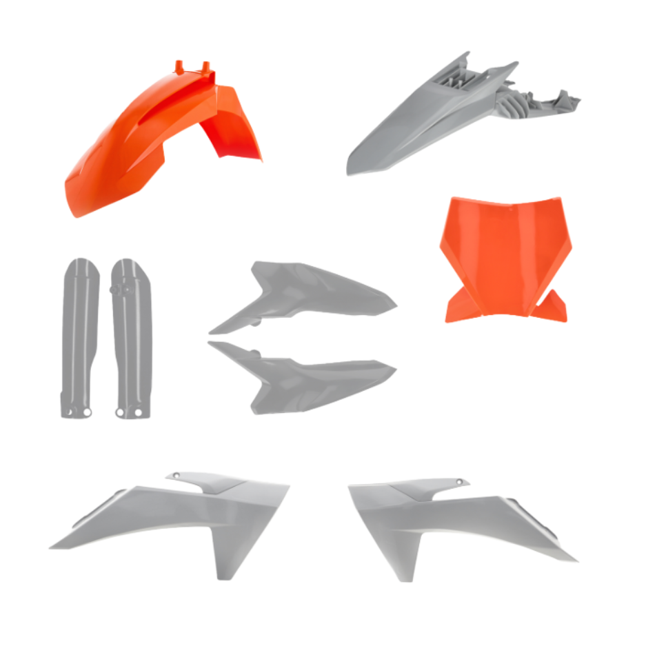 Acerbis Full Replacement Plastic Kit – Orange/Gray