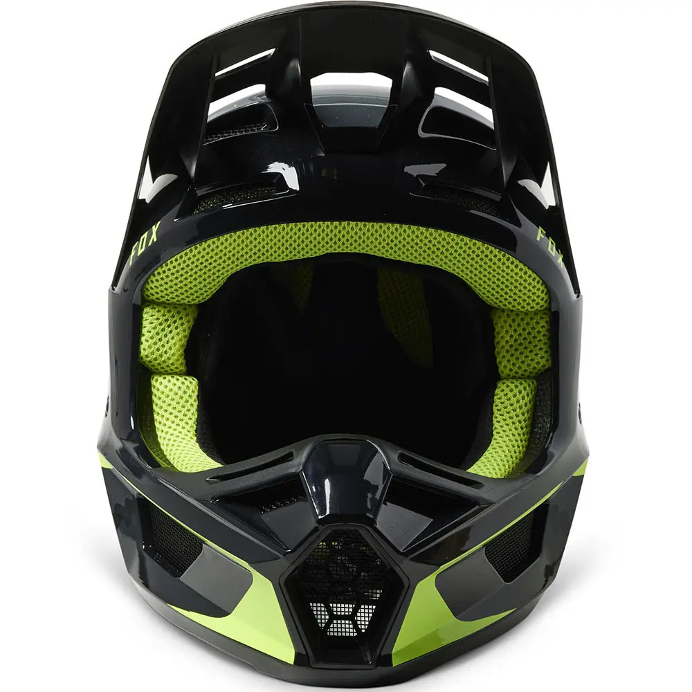 Fox Racing V2 Vizen Helmet Black Flo Yellow