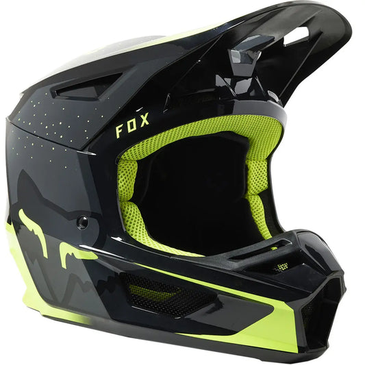 Fox Racing V2 Vizen Helmet Black Flo Yellow