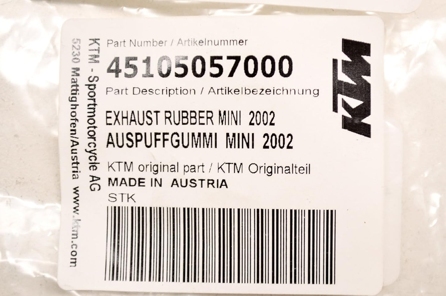 KTM EXHAUST RUBBER 2002-2016 50 SX MINI ADVENTURE JUNIOR SENIOR