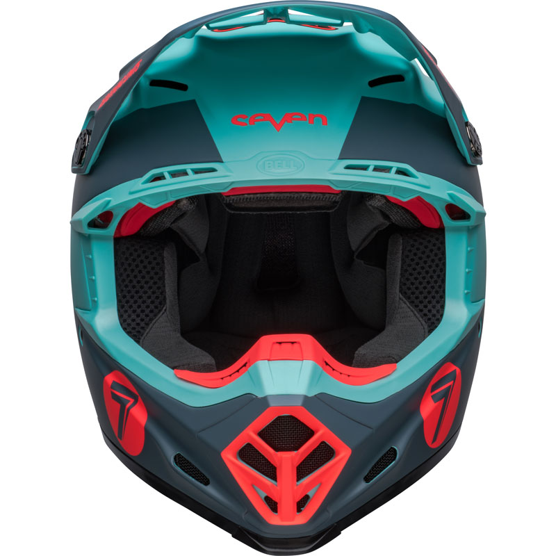 aqua motorcycle helmet Bell Moto-9S Flex LE Seven Vanguard Helmet Matte Aqua/Black M