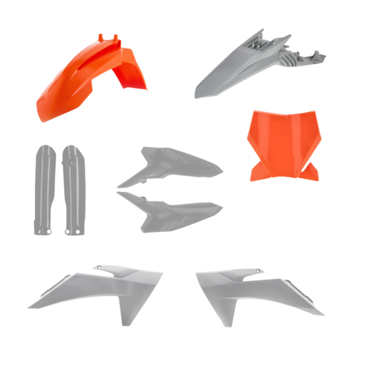 Acerbis Full Replacement Plastic Kit – Orange/Gray