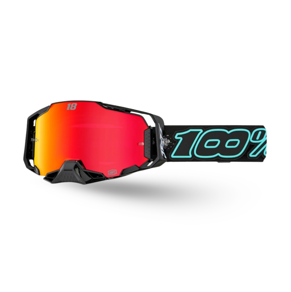Armega Hiper Goggle (Jett Special) Mirror Red Lens + Tear-Off Kit – 10-Pack Bundle