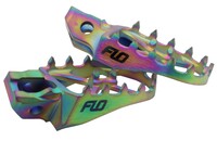 FLO MOTORSPORTS TITANIUM FOOT PEGS JET FUEL HON/KAW