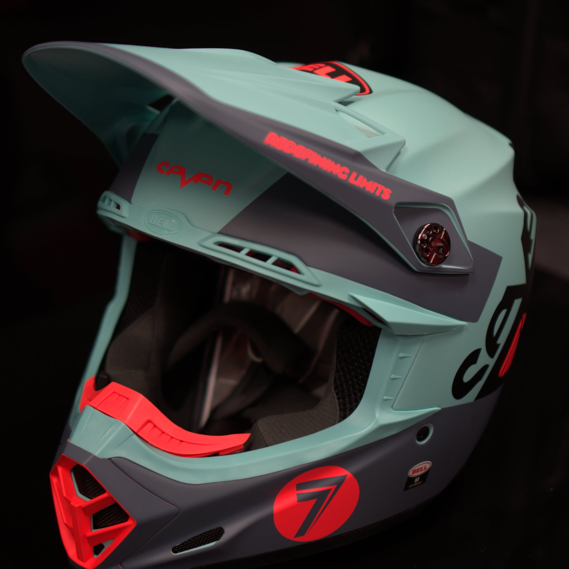 bell 7 helmet Bell Moto-9S Flex LE Seven Vanguard Helmet Matte Aqua/Black M