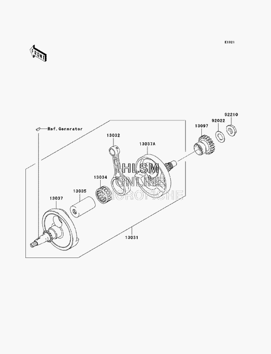 CRANKSHAFT, LEFT HAND  13037-0149