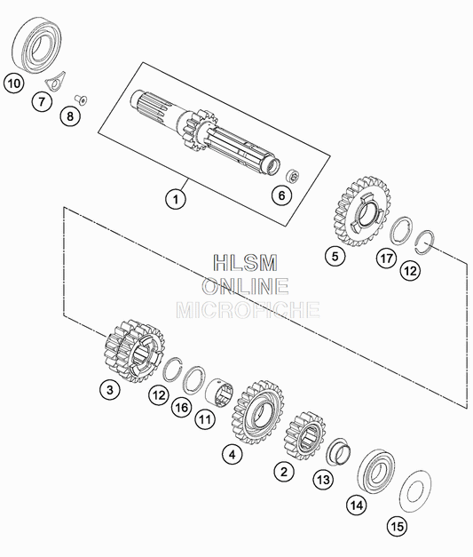 Sliding gear, 3rd/4th gear, teeth=16/23 79133103000